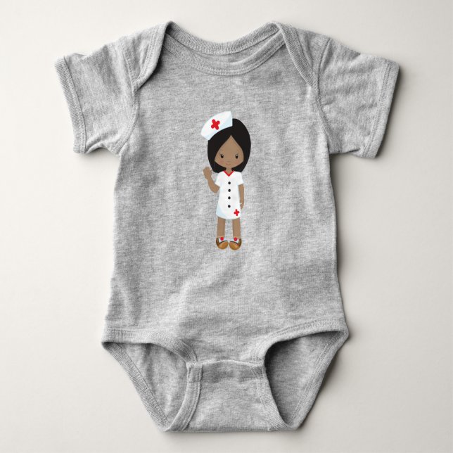 African American Girl, Cute Girl, Nurse, Doktor T Shirt (Framsida)