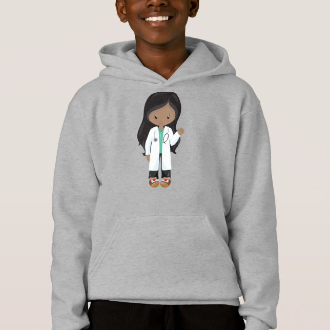 African American Girl, Doktor, Nurse, Stethoscope T Shirt (Framsida)