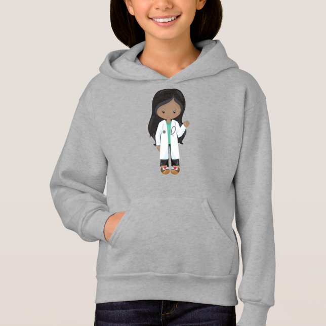 African American Girl, Doktor, Nurse, Stethoscope T Shirt (Framsida)