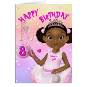 African American Girl Fairy Princess Ballerina Hälsningskort