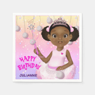 African American Girl Fairy Princess Ballerina Pappersservett