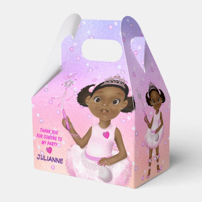 African American Girl Fairy Princess Ballerina Presentaskar (Framsidan Sidan)