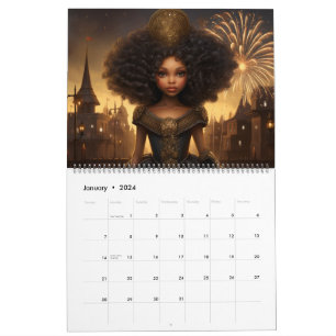 African American Girl: Firande av säsongen 2025 Kalender