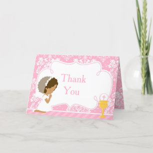 African American Girl First Communion "Tack" Tack Kort