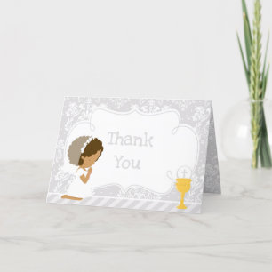 African American Girl First Communion "Tack" Tack Kort