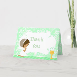 African American Girl First Communion "Tack" Tack Kort