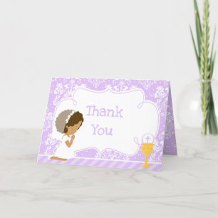 African American Girl First Communion "Tack" Tack Kort