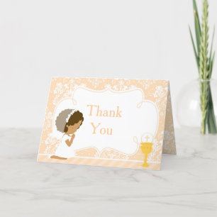 African American Girl First Communion "Tack" Tack Kort