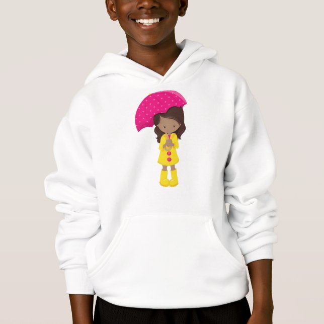 African American Girl, Girl in Rainrock, Umbrella T Shirt (Framsida)