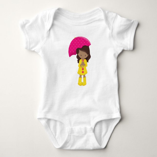 African American Girl, Girl in Rainrock, Umbrella T Shirt (Framsida)