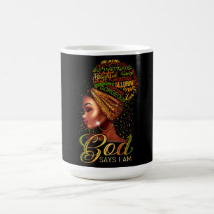 African American Girl Gud säger att jag är svart Kaffemugg