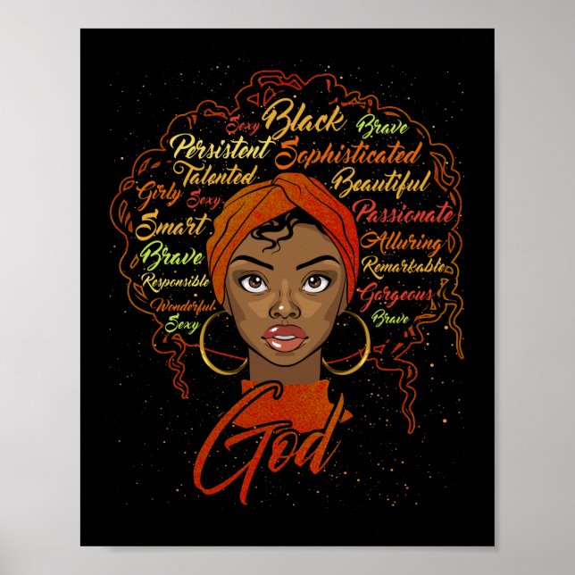 African American Girl Gud säger att jag är svart P Poster (Framsidan)