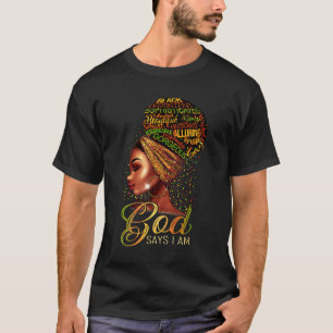 African American Girl Gud säger att jag är svart T Shirt