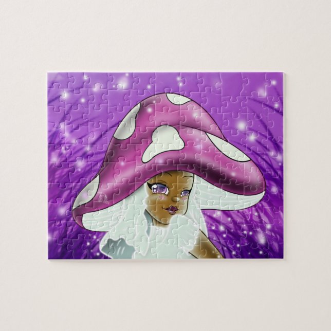 African American Girl Mushroom Pussel (Horisontell)