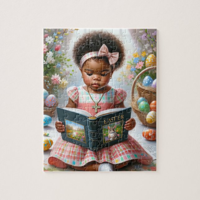 African American Girl Påsk Puzzle Pussel (Vertikal)