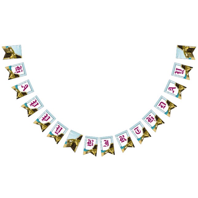 African American Girl Pirat Birthday Bunting Flagg Vimplar (Alla)