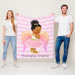 African American Girl Rosa Ballerina Angel Anpassn Fleecefilt