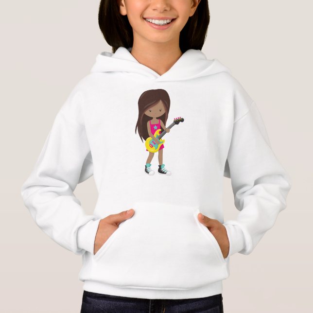 African American Girl, Sten Girl, Guitar Player T Shirt (Framsida)