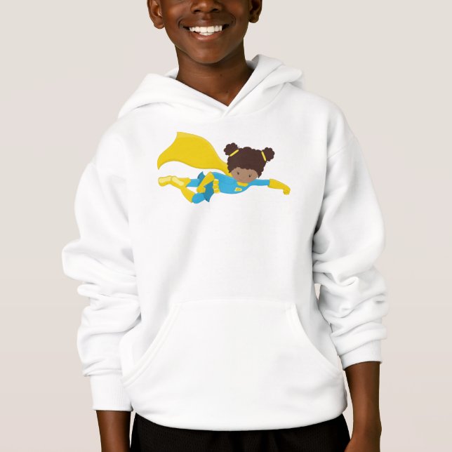 African American Girl, Superassistance Girl, Gult  T Shirt (Framsida)