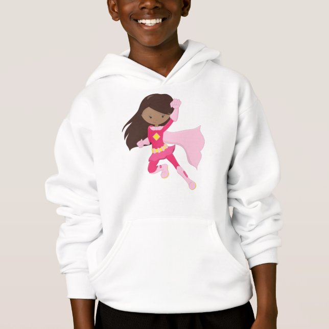 African American Girl, Superassistance Girl, Rosa  T Shirt (Framsida)