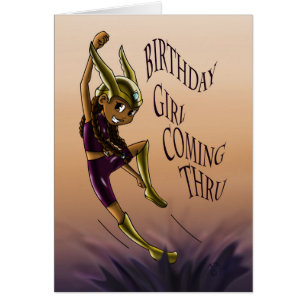 African American Girl Superhjälte Hälsningskort