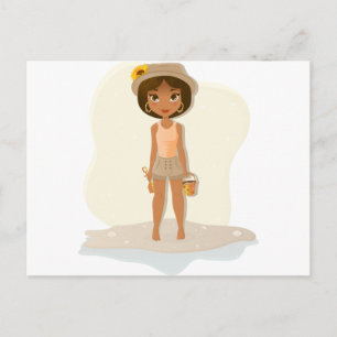 African American Girl Vykort