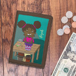 African American Girl Wallet<br><div class="desc">Ett sött barns plånbok med en afrikansk flicka från lycklig tittar vid sin grodling. Anpassa den med namn. Gör en underbar för barn för att lära dem att förvalta sina pengar. © ArianeC Illustrations-Alla höger reserverade</div>