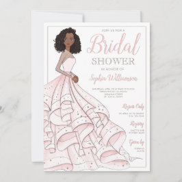 African American Glam Bride Möhippa Inbjudningar