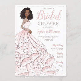 African American Glam Bride Möhippa Inbjudningar