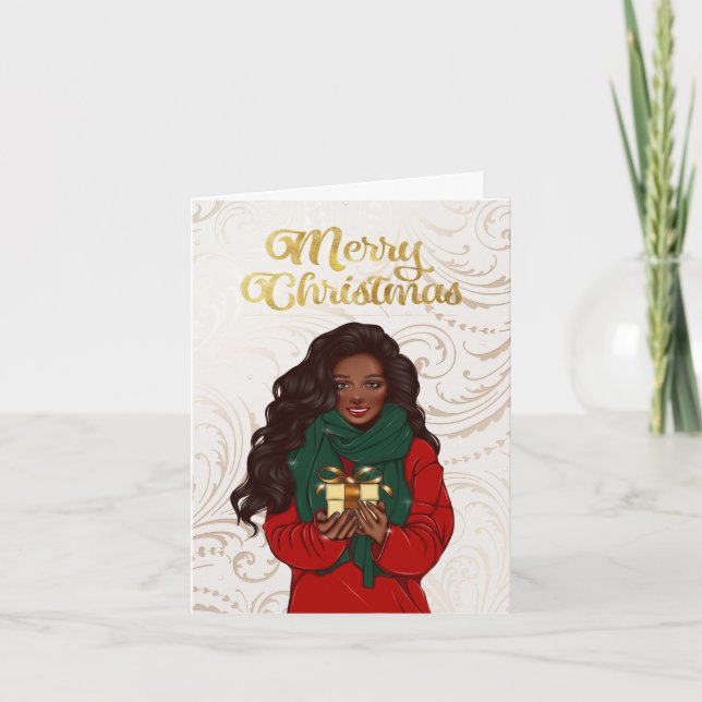 African American God jul Card Helgkort (Framsida)