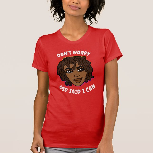 African American GOD SAID I CAN Mamma T Shirt (Framsida)