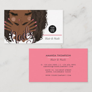 African American Hair and Nagel Beauty Salon Busin Visitkort