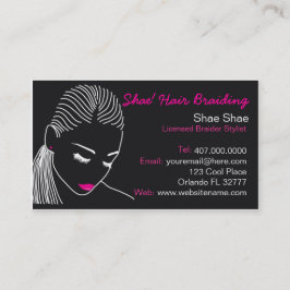 African American Hair Braider Salon Affärskort Visitkort