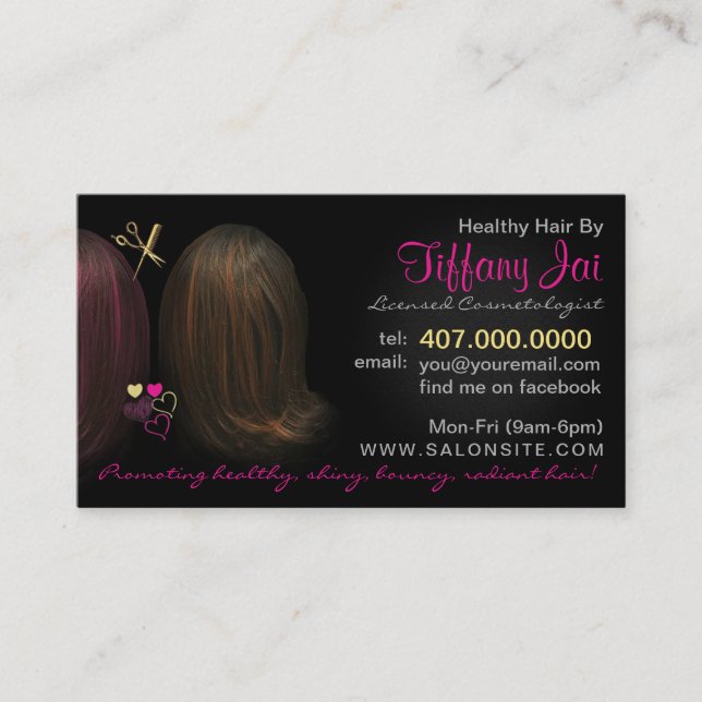 African American Hair Salon Affärskort Tidsbeställning Kort (Framsida)