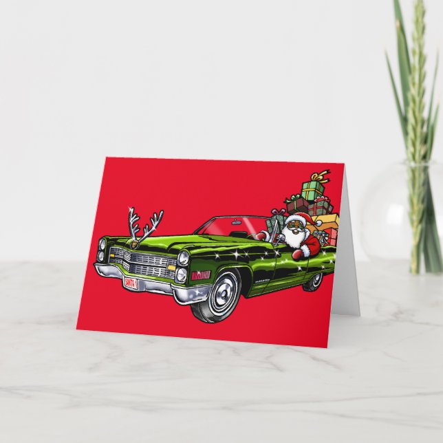 African American Hipster Santa Holiday Card Helgkort (Framsida)