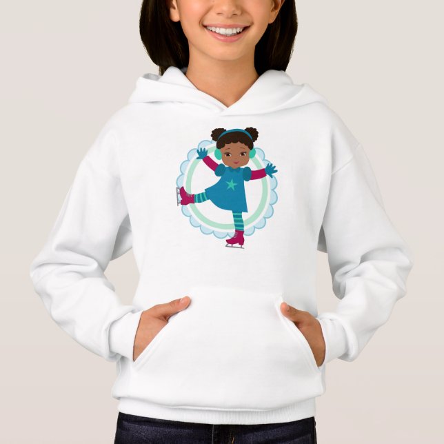 African American Ice Skater - Winter Sports Skatin T Shirt (Framsida)