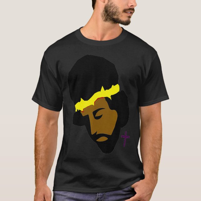 AFRICAN AMERICAN JESUS   Black Jesus Art  T Shirt (Framsida)