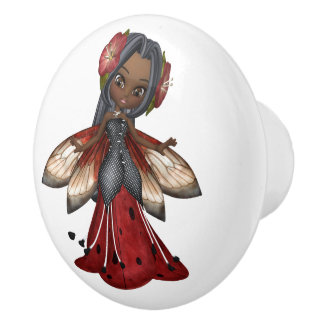 African American Ladybug Älva Party Knopp