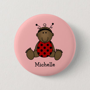 African American Ladybug Button Knapp