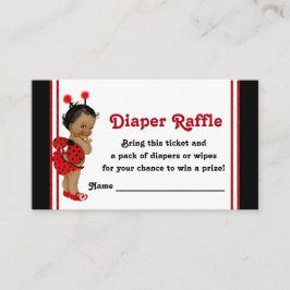 African American Ladybug Diaper Raffle Biljett Tilläggskort
