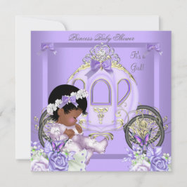 African American Lavender Baby Shower Girl 5 Inbjudningar