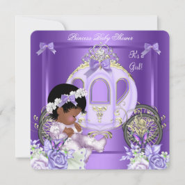 African American Lavender Baby Shower Girl 5A Inbjudningar