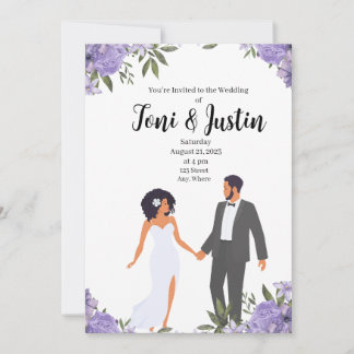 African American Lavender Garden Wedding Inbjudningar