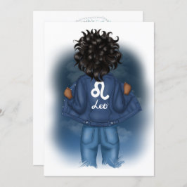 African American Leo Zodiac Sign Födelsedagsfest Inbjudningar