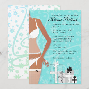 African American Lingerie Möhippa Tiffany Grönt Inbjudningar