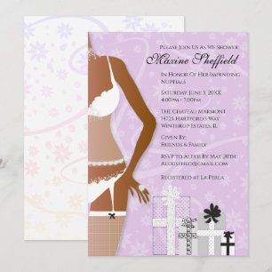 African American Lingerie Möhippa Violet Inbjudningar