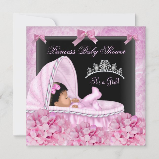 African American Little Princess Baby Shower Girl Inbjudningar (Framsida)