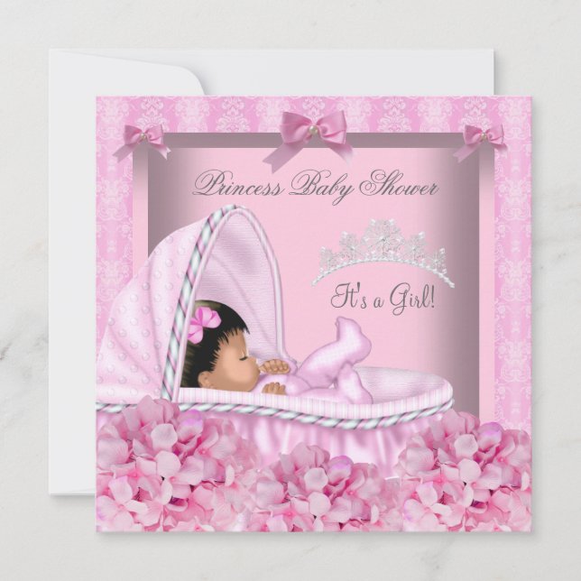 African American Little Princess Baby Shower Girl Inbjudningar (Framsida)