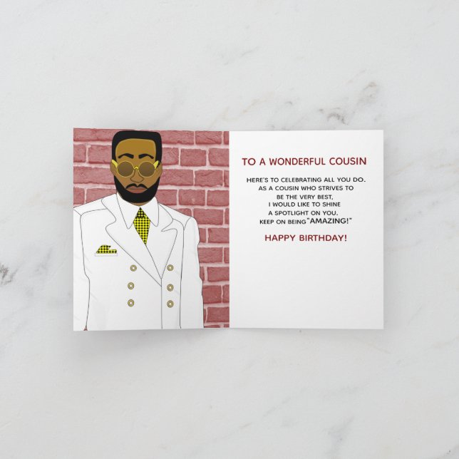 African American Male Cousin in White Kostym Kort (Inuti)
