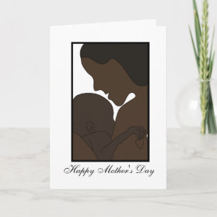 African american mamma med nyfödd bebis illustrati kort
